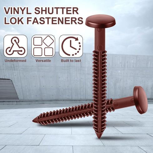Blulu 36 3 Inch Pcs Vinyl Shutter Fastener Window Panel Peg Lok Pin Pegs Screws Shutter Spikes Anchor (Burgundy Red)