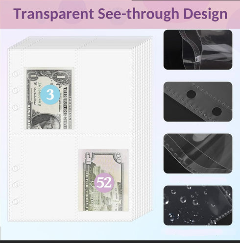 AASLOB 100 100 $5,050, Envelopes Money Saving Challenge, Envelope Challenge Binder, Easy and Fun Way to Save Savings