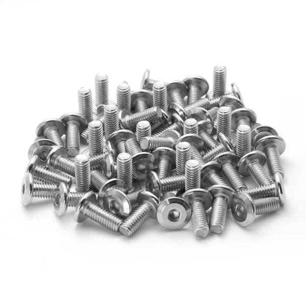 60 Pcs M6x15mm Stainless Steel Flat Head Hex Socket Cap Bolts Screws, Countersunk Connector Fastener