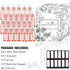 PrettyCare 1 oz Eye Dropper Bottle (24 Pack) Rose Glass Bottles with Measured Pipettes, Golden Caps & Labels