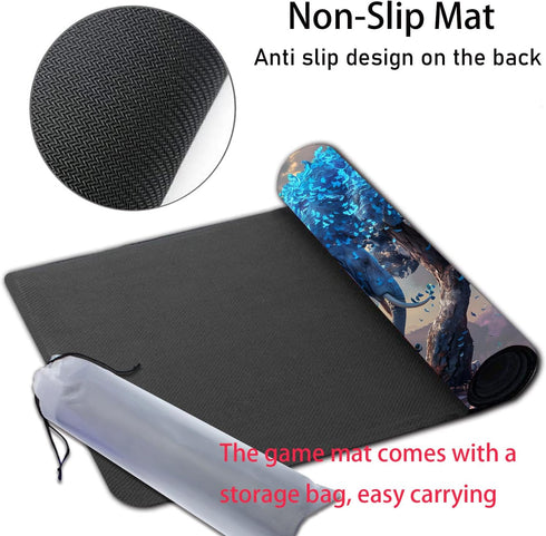 VSHSEEOM 24 14 inch MTG Playmat, Smooth Surface Game Play Pad MTG TCG x with Storage Bag, Non-Slip Mouse Pad Card