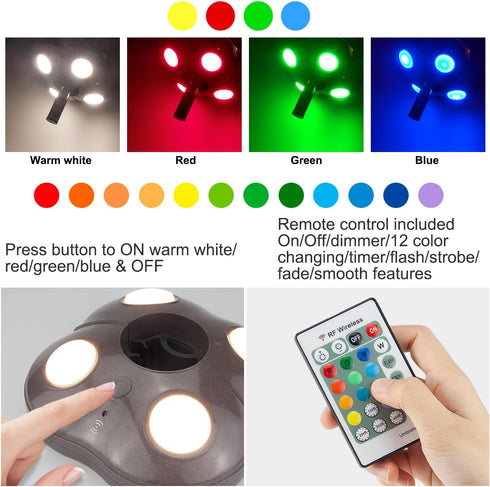 Dimmable, 250 BIGMONAT Patio Umbrella Light Battery Operated, Outdoor Table Umbrella Lights with Remote and Timer