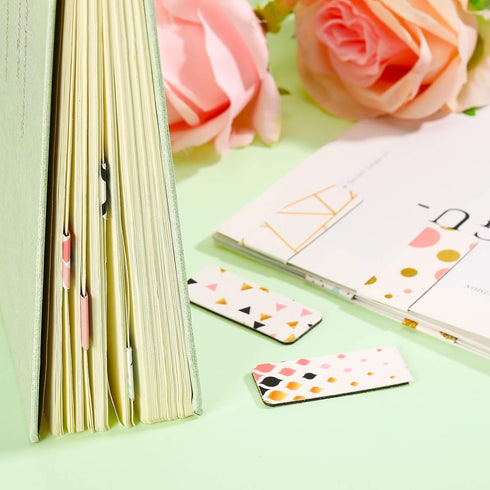 Zonon 24 Pieces Geometric Magnetic Bookmarks for Women, Assorted Page Markers Set for Book Lovers Reading Gifts