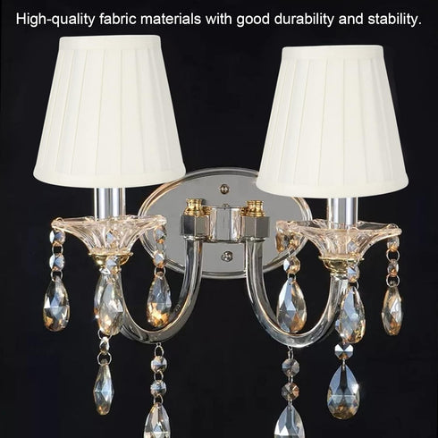 MUNEFE Bulb, Lamp Shade Clip On Cloth Pendant Light Shade, Barrel Lampshade for Home Living Room Bedroom Hotel