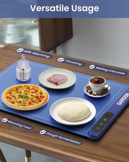 18"x11" 6 Settings, Gardon Warming Mat for Food - Food Warmers for Parties Buffet, Electric Warmer Tray with Temp