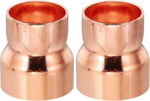 PATIKIL 2pcs 1 3/8" to 1 1/4" ID Copper Reducer, 99.9% Pure Copper Reducing Coupling