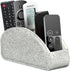 Remote Control Holder - Leather Desk Organizer for Living Room, Bedside Storage for Remotes and Supplies
