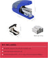Effortless Standard Stapler Set, Dark Blue, 20 Sheet Capacity, Half Strip, Built-in Staples Storage, 1000 Staples