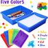 Hoteam 10 Pcs Flat Storage Tray Organizer, Letter Size Plastic Bins for Classroom Art Activity