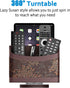 Thipoten Leather Remote Control Holder Caddy for Table, Organizer for TV Controllers, Phone & Office Supplies (Retro)