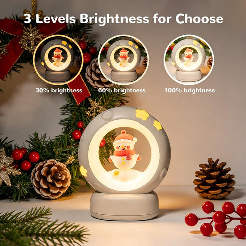 Dimmable AVEKI Snowman Night Light, Cute Christmas Snowman Lights Gifts for Kids Boys Girls, Bedside Touch Lamp
