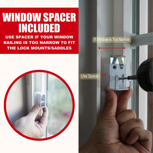 (14.25" 37") SecurityMan Window Security Bar - Easy Install for Horizontal/Vertical Windows - Adjustable Window Lock