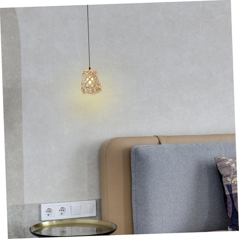 2Pcs Bamboo Lamp Shade Small Decorative Lampshade for Floor Table Light Replacement for Pendant Light Covers Home