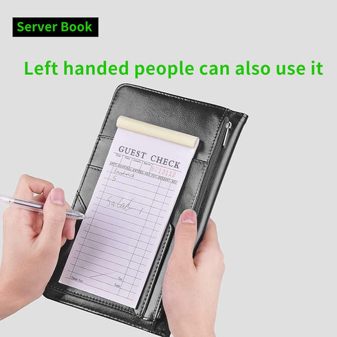 JANENFNA 7 Server Books for Waitress, with Large Pockets, Waiter Serving Book, Waitstaff Server Order Pads, Cute PU