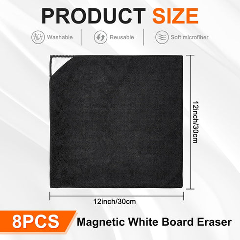 Ira Pollitt 8 12 12 inch Pieces Magnetic Cleaning Cloth Dry Erasers Microfiber Dry Erase Erasers Reusable Microfiber