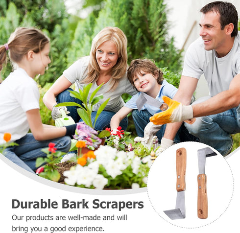 DOITOOL Felled Draw Shave Knife: 2pcs Bark Removal Tool, Woodworking Log Debarker Tool, Bark Peeler