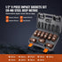 1/2" Set, 9 Set 29-38mm, 6 Set VEVOR Drive Impact Socket Piece Deep Socket Metric Point Cr-Mo Spindle Axle Nut Impact