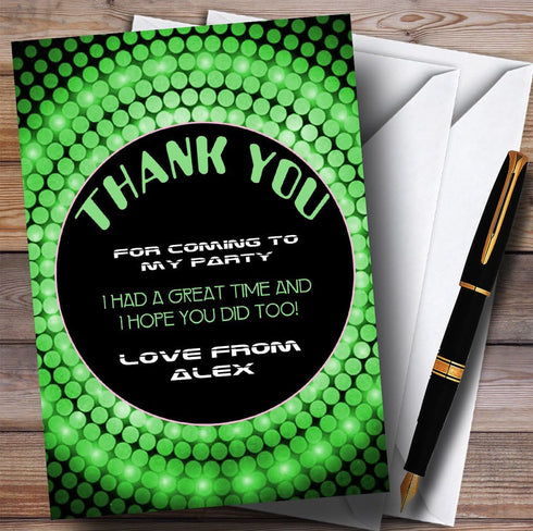 The Card Zoo Green Disco Ball Party Thank You Cards
