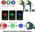 120V 2700K 3 IP67 (2 Pack, Spotlight Outdoor Plug-in, Warm White LED Landscape Spot Lights with RGB Lenses for Yard