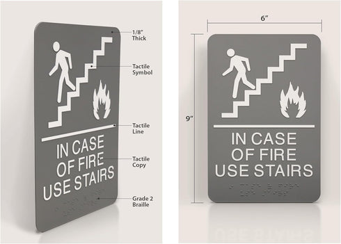 HeadLine ADA Plastic Fire Use Stairs Sign