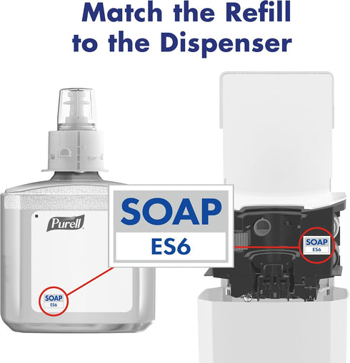 ES6 1200 mL ES6 (Pack 1) 6430-01 PURELL Automatic Hand Soap Dispenser, White, Compatible with PURELL Hand Soap Refills