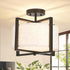 Fabric Ceiling Light Fixture 2 Lights Boho Flush Mount Ceiling Lights Hand-Woven