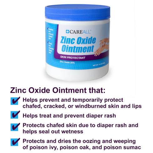 20% 15 oz., CareAll Zinc Oxide Skin Protectant Barrier Ointment Provides Relief, Prevention and Treatment for Chafing