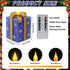 LCZLUMIPRO Christmas Flameless Gift Box Candle Hand-Painted Real Wax LED Candle with Remote Timer Battery Operated Blue