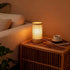 Dimmable Cozy LUSHARBOR Bamboo Table Lamp, Small Boho Rattan Lamp Decorative with Light, Woven Bedside Lamp