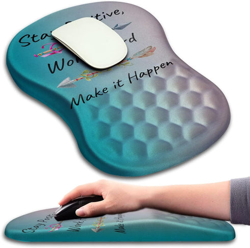 Mouse Pad Wrist Support, Ergonomic Mouse Pad with Massage Dot, Comfortable Computer Mouse Pad for Office & Home