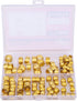 110PCS Brass Compression Fitting Assortment Kit, Tube OD (1/4" 5/16" 3/8" 1/2") Ferrules