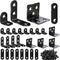 mxuteuk 96PCS L Brackets for Shelves & Flat Plate Straight Bracket,Black Stainless