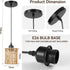 Genyzlux Island,4.7" E26 Rattan Pendant Light Kitchen Mini Wicker Pendant Light, Premium Dried Rattan, Adjustable Hand