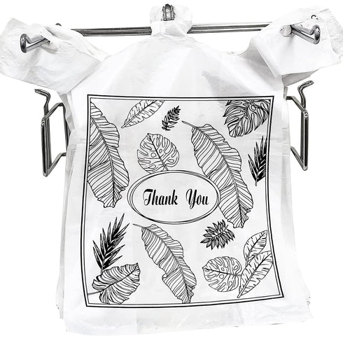 Yesland 500 Pack 13 7 21 Inch Plastic Bags with Handles, Clear Thank You Plastic Grocery Bags Shopping Bag, X X