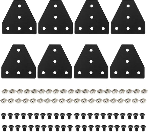 2020 Aluminum Extrusion Connector Bracket Set, 8PCS Joint Plates, M3 Wrench, T-slot Nuts, and Screws