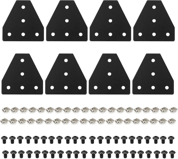 2020 Aluminum Extrusion Connector Bracket Set, 8PCS Joint Plates, M3 Wrench, T-slot Nuts, and Screws