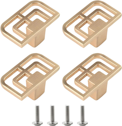 Ywmsfl 4Pcs Furniture Decorative Handle Modern Metal Dressers Knob Simple Square Bedside Cabinet