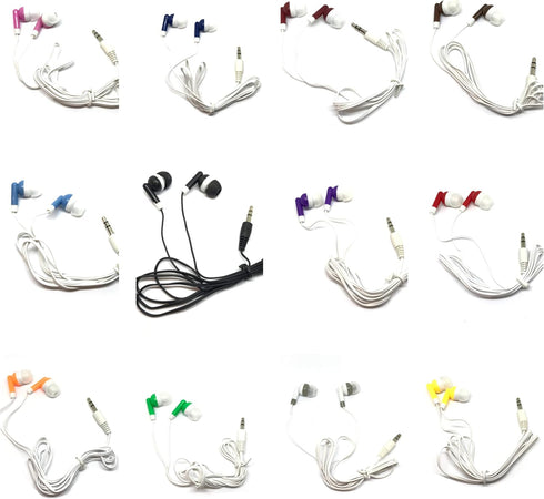 50 Pack TFD Supplies Wholesale Bulk Earbuds Headphones in Storage Tub - Mixed Colors