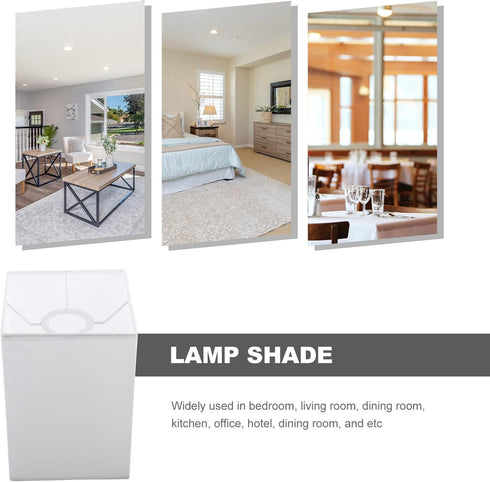 E27 5.5" 5.5" 7.8" Square Lamp Shade: Fabric Lampshade for Table & Floor Lamps - Square Replacement Lampshade