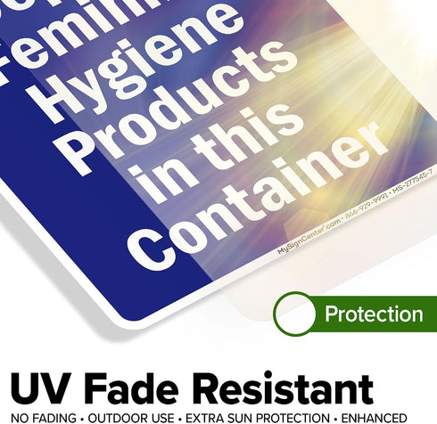 10x7 Inches, 4 Please Deposit Feminine Hygiene Products In This Container Sign, Mil Vinyl Decal Stickers Weather