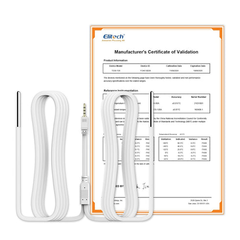 Elitech External Dual Temperature Probe, Temperature Sensor for RCW-360Pro Device, Monitor -40~176?, 16.4ft*2