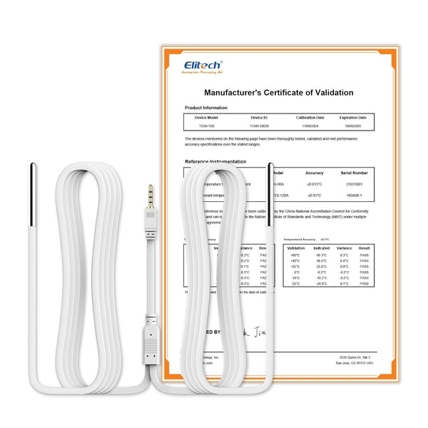 Elitech External Dual Temperature Probe, Temperature Sensor for RCW-360Pro Device, Monitor -40~176?, 16.4ft*2
