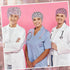Jamntower 6 Pcs Satin Lined Scrub Caps Women Working Hat Surgical Nurse Cap Adjustable Tie Back Hats with Button