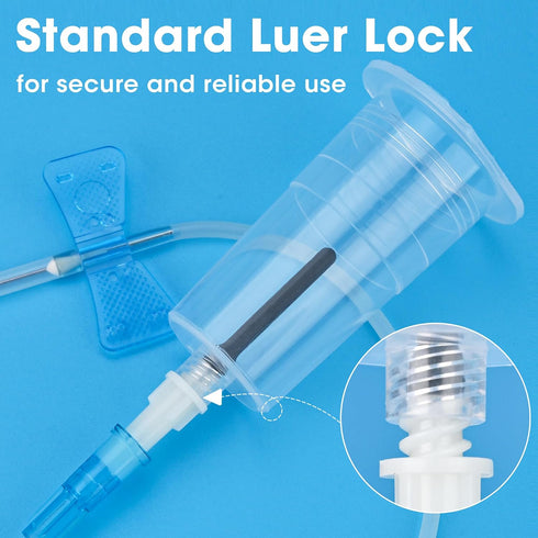 Pack 100 Vacutainer Blood Collection Tube Holder - Disposable Needle Holder Universal Fit Transparent Connector