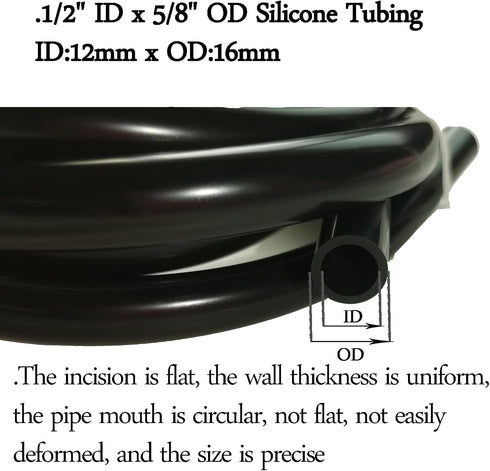 YXJYXJ 1/2" 5/8" OD-25ft, Silicone Tubing ID x Food Grade Silicon Tube Flexible High Temp Pure Silicone Hoses for Home
