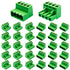 15 Pcs 4 Pin PCB Mount Screw Terminal Block Connector with 15 Pairs 5.08mm Pitch Screw Plugs