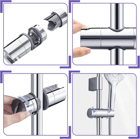 Tailpa Adjustable,18-25MM Replacement,360 Shower Head Holder for Slide Bar O.D. Hand Shower Bracket Holder for Slide