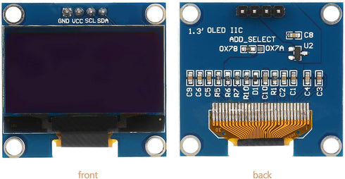 Walfront 1.3 Inch 128X64 I2C MP3 IIC SPI Serial OLED Display Module White Text Color for Function Cellphone Smart