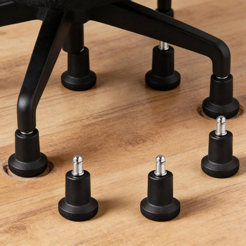 Huanyuedouer 5PCS 2.5" High Profile Bell Glides Replacement Office Desk Chair or Stool Swivel Caster Wheels to Fixed