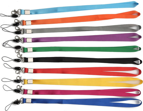 YOUOWO 10 Pcs Neck Office Lanyards for ID Badges Holder, 10 Colors for Kids ID Name Badge